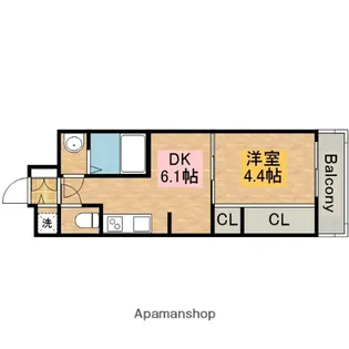 SOAR堺綾之町【1102号室】の間取り