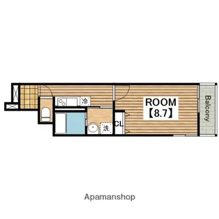 フジパレス湊駅北ノース【203号室】の間取り