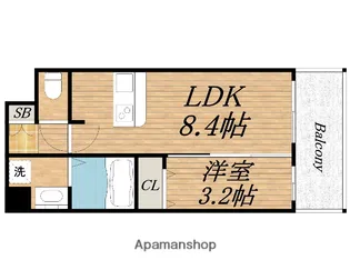 オリエンテム宿院南【8階】の間取り