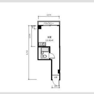 1Rの間取り画像