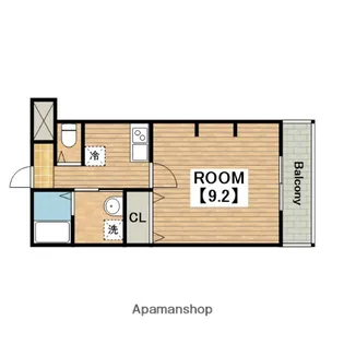 ジーイートワ【3FB号室】の間取り