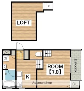大阪府堺市西区浜寺石津町西4丁【アパート】の間取り