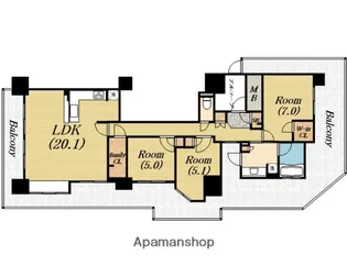 ビッグカーサ堺しらさぎ駅前D棟【9階】の間取り