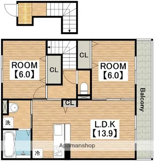シュライクコート【2階】の間取り