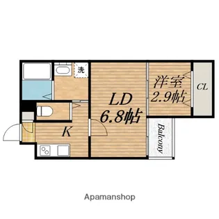 ジーイーシス【2階】の間取り