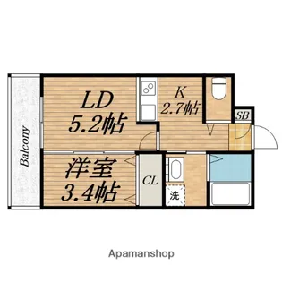 ジーイーシス【1階】の間取り
