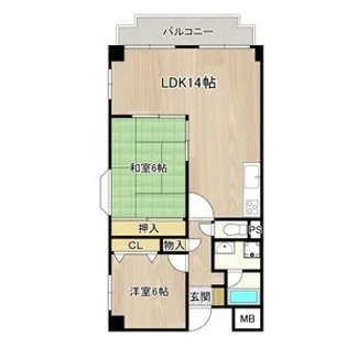 グリーングラス久米田【5階】の間取り