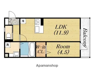 ディールーチェ中百舌鳥【1階】の間取り