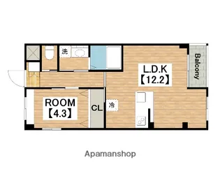 大阪府堺市北区北花田町4丁【マンション】の間取り