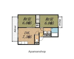 アッシュ上野芝【1階】の間取り