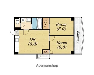 エステートⅡ番館【2階】の間取り