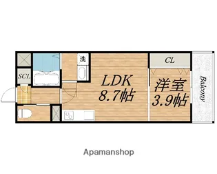 RAFFINE諏訪ノ森【2階】の間取り