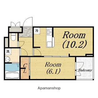 リバージュ梅北【1階】の間取り