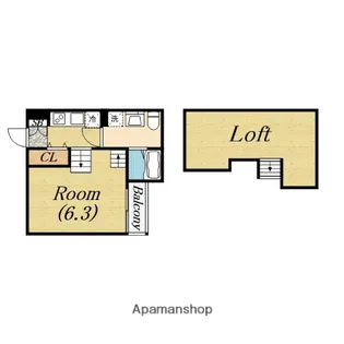 1Kの間取り画像