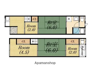 大阪府堺市堺区香ヶ丘町4丁【一戸建】の間取り