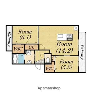 ルーチェ中百舌鳥 A棟【2階】の間取り