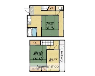 大阪府堺市北区常磐町2丁【一戸建】の間取り