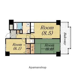 レジデンスコトン【3階】の間取り