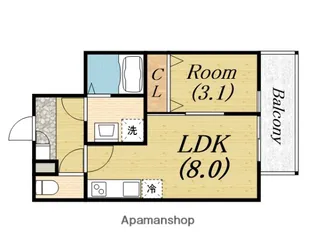 ジーメゾン西湊ウィシエ【3階】の間取り