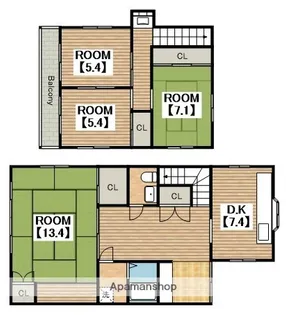 大阪府堺市堺区南旅篭町西2丁【一戸建】の間取り