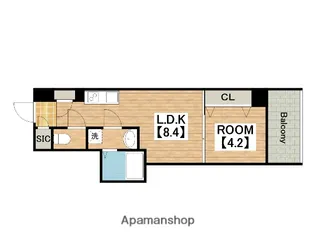 クローバー・グランツ三国ヶ丘【4階】の間取り