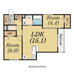 パサログランデ北長尾【2階】の間取り