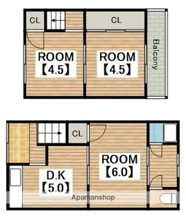 百舌鳥梅北貸家【1階】の間取り