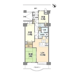 シャルマンフジ忠岡【0310号室】の間取り