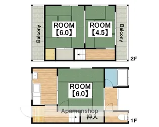 大阪府堺市北区百舌鳥西之町2丁【テラスハウス】の間取り