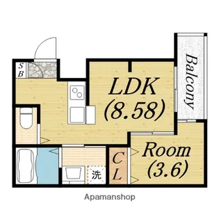 シーエムアンウエスト【2階】の間取り