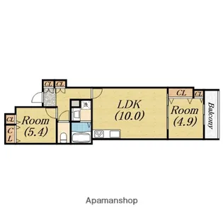 CASA CALMA菱木(AP)【3階】の間取り