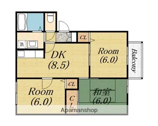 エスワンハイツ【2階】の間取り