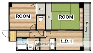 ベルローゼ浜寺【1階】の間取り