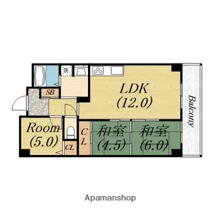 クローバーハイツ上野芝【7階】の間取り