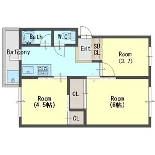 北野田マンション巽A棟【4階】の間取り