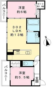 仮)エスポワレジデンス【302号室号室】の間取り