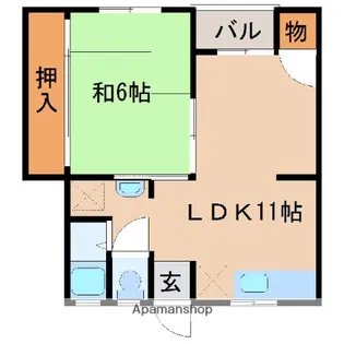 プレゼンス紀伊【Ⅱ-106号室】の間取り