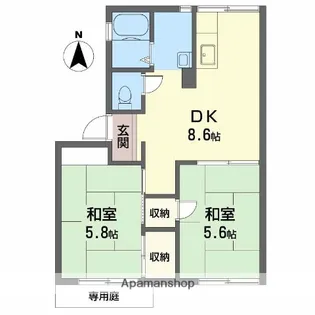 アーバンハウスC棟【103号室】の間取り