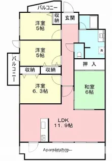 水鉄ガーデンパレス岩出【801号室】の間取り