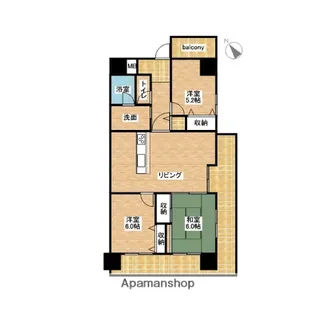 コスモ岩出【205号室】の間取り