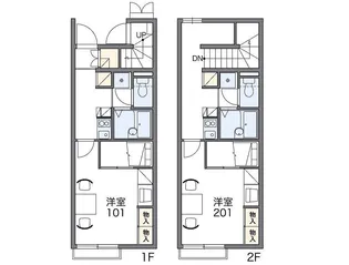 レオパレスNAKABUSA【104号室】の間取り