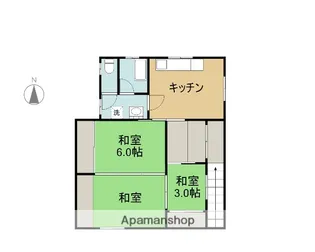 有本アパート【201号室】の間取り
