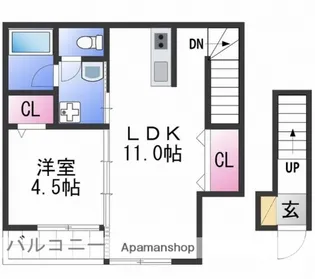 TJ粉河B【B205号室】の間取り