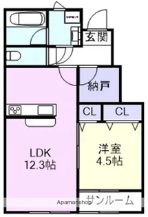 フェルーチェⅡ(南棟)【101号室】の間取り