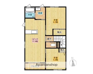 ブリリアンス根来【205号室】の間取り