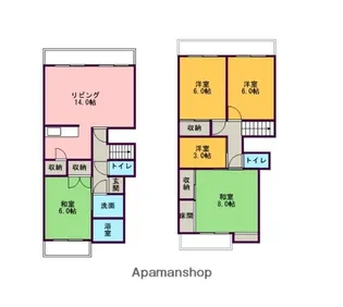 ルネ西浜【203号室】の間取り