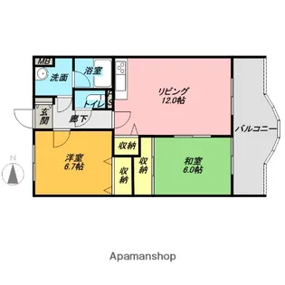 メゾン・ブリランツ【2-D号室】の間取り