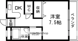 ナースヒル青華【1-E号室】の間取り