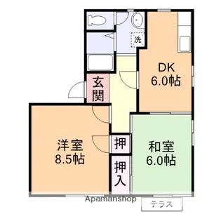 ディアスコスモ【111号室】の間取り