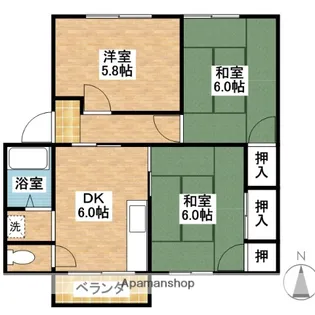 ハイツみやび【201号室】の間取り